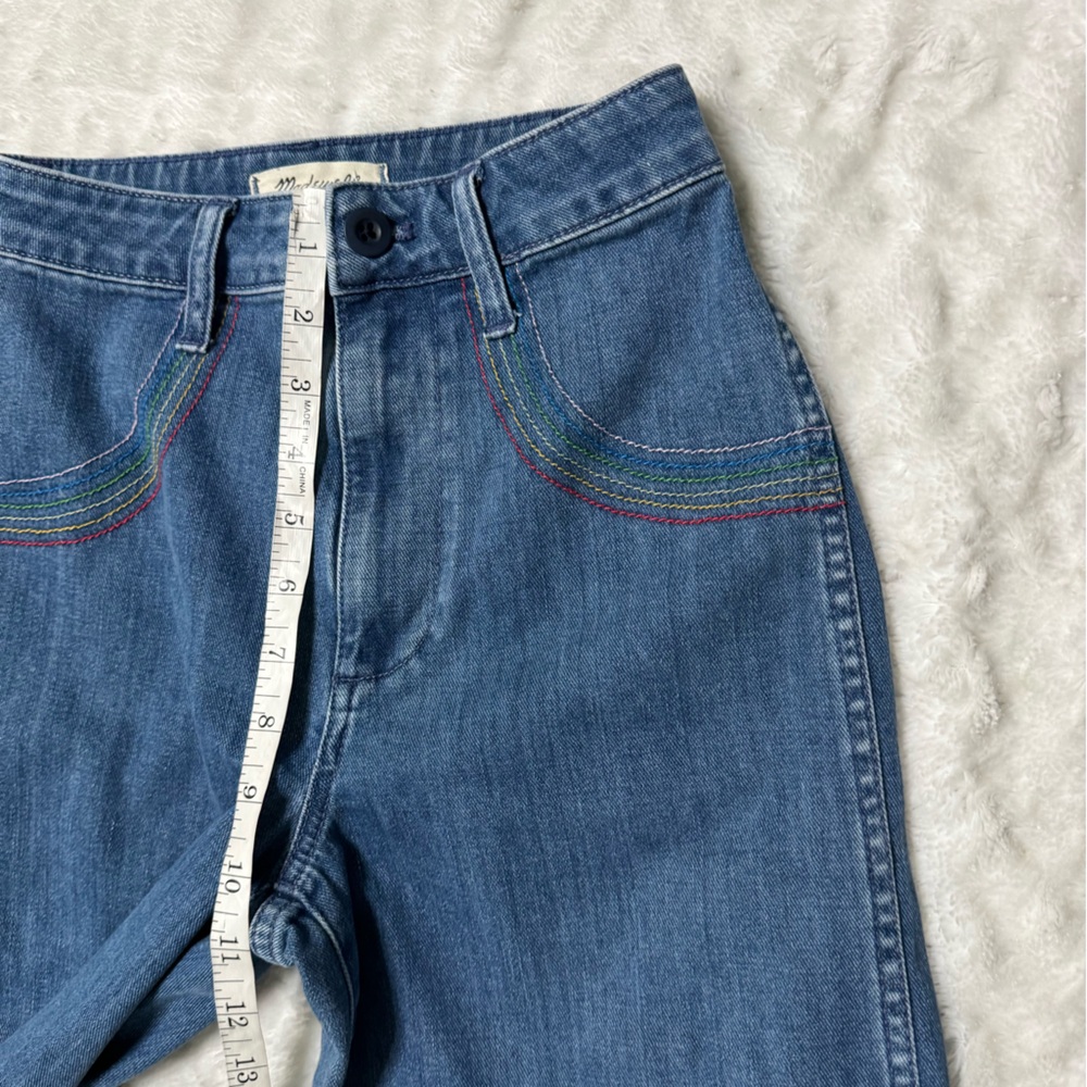 Madewell Emmett Wide-Leg Crop Rainbow Stitch Jeans - Picture 14 of 15